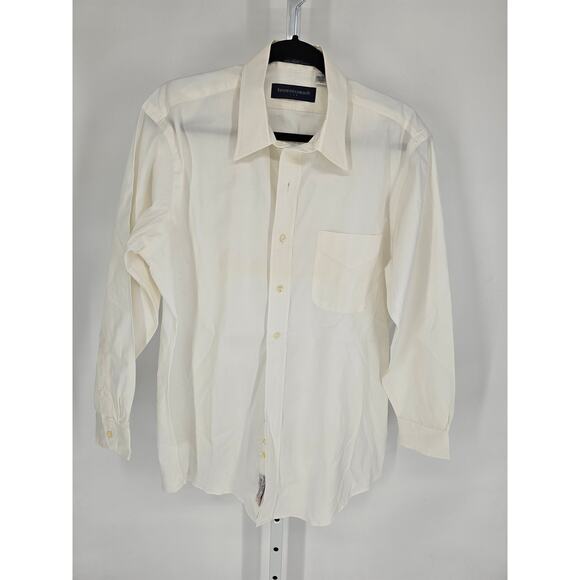 Kenneth Gordon Men's White Button Down Pinpoint Oxford Cotton Shirt Size 15.5 - Picture 1 of 5